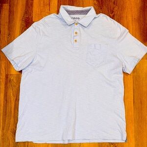 Izod Men’s Short Sleeve Cotton Polo Style Shirt (Size: XXL)(Color: Light Blue)